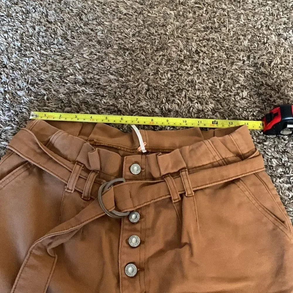 Free people brown high-rise shorts, size 6.